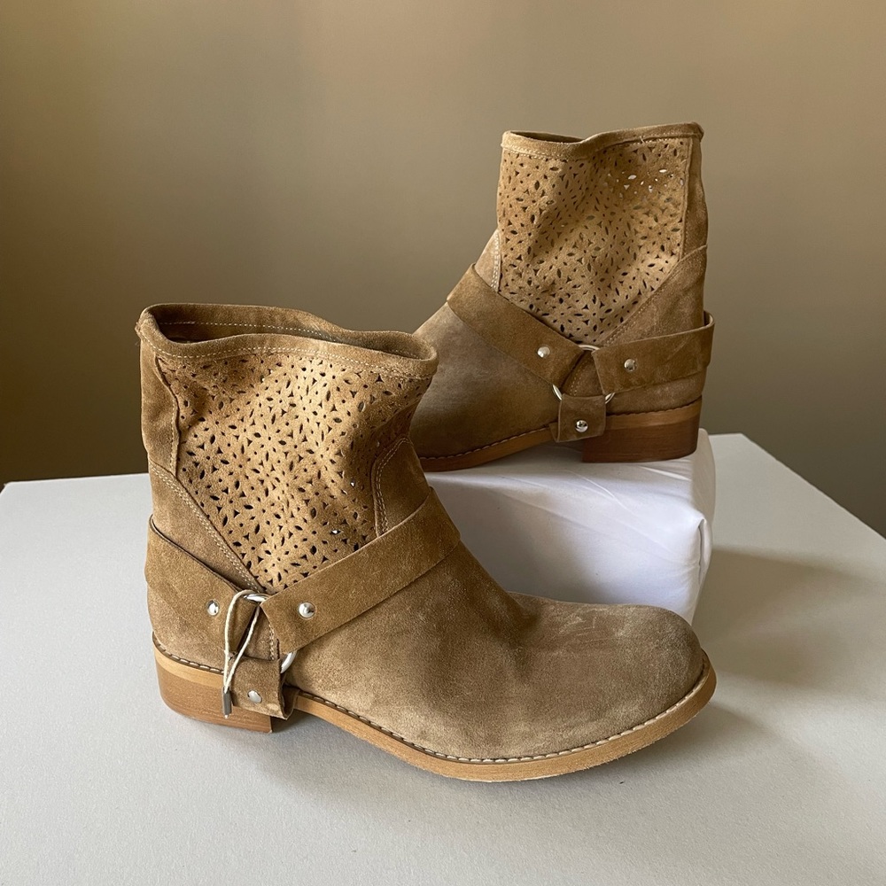 Le Pepite Tan Leather Italian Cowboys Boots Size 40/9